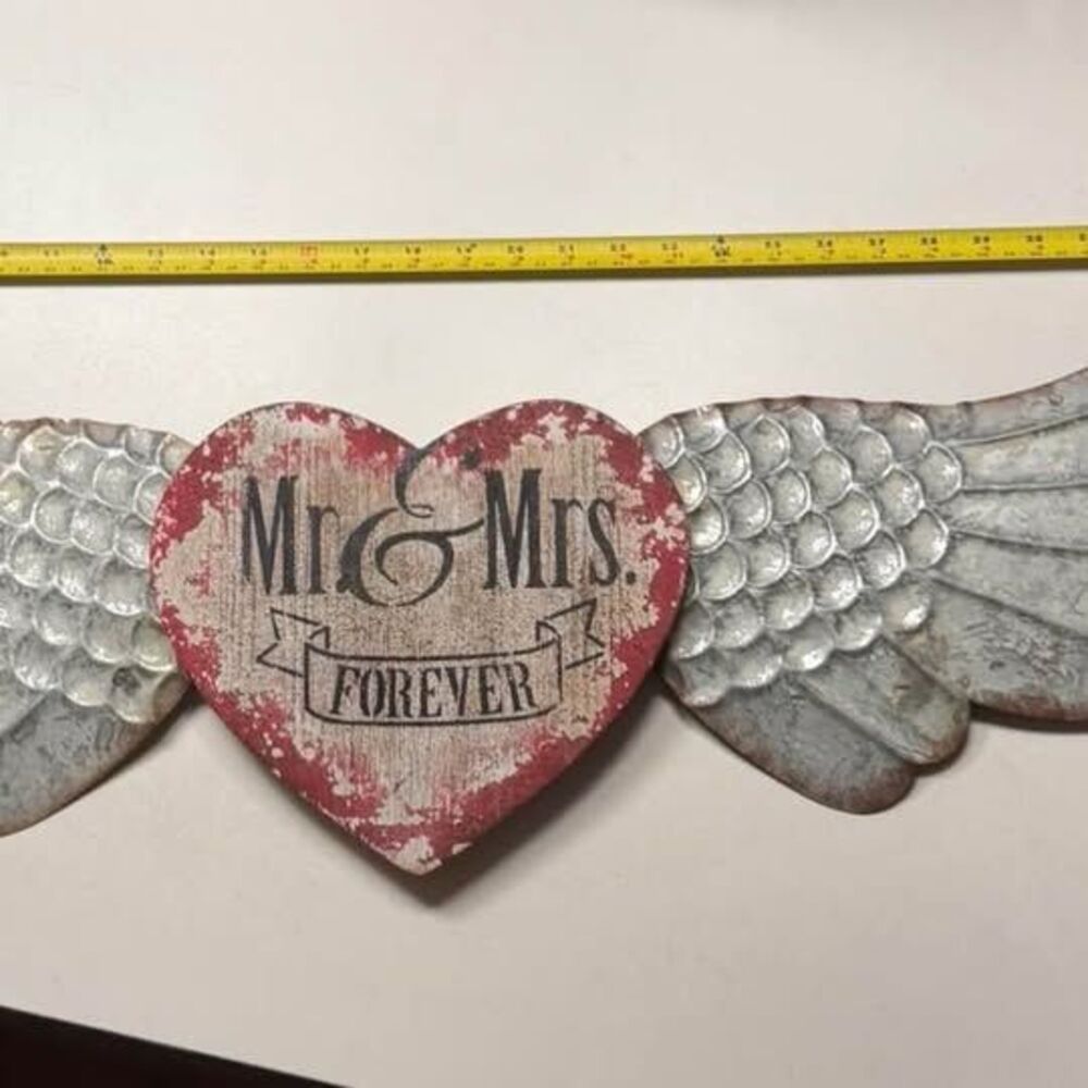 Large “Mr. & Mrs. Forever” Metal & Wood Wall Décor